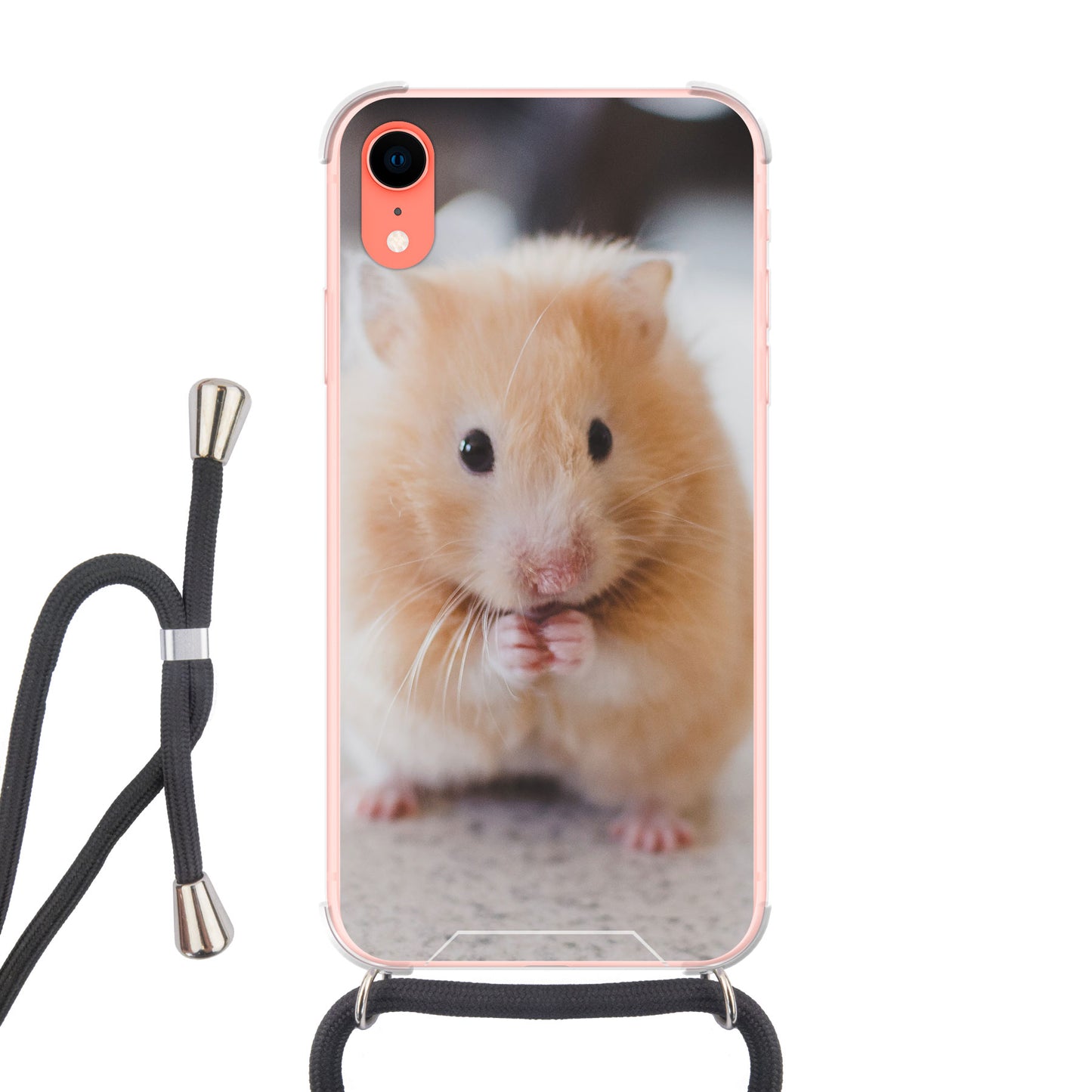 Apple iPhone Xr Cover Trasparente con Cinturino per Tracolla (Crossbody) - Stampa sul Retro