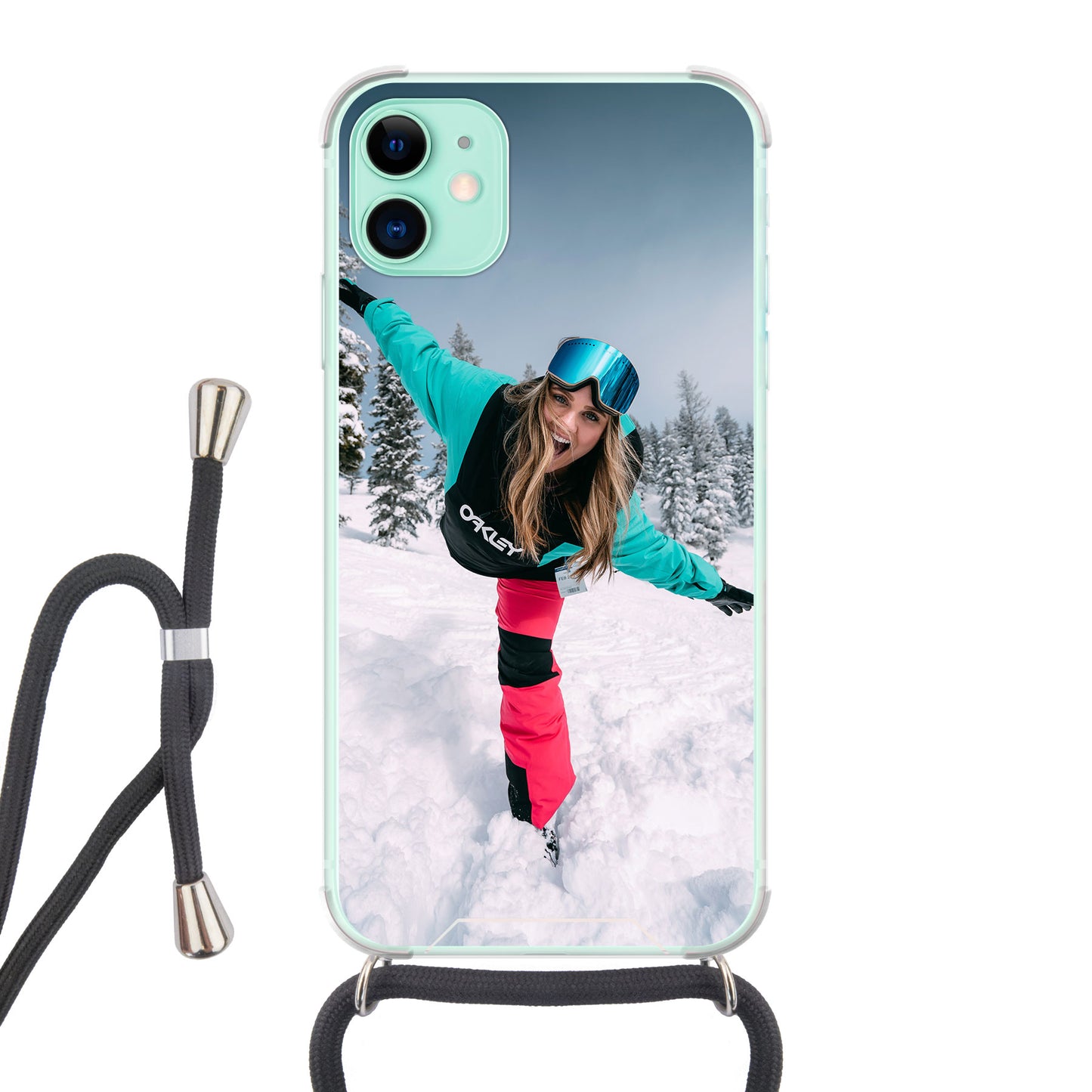 Apple iPhone 11 Cover Trasparente con Cinturino per Tracolla (Crossbody) - Stampa sul Retro