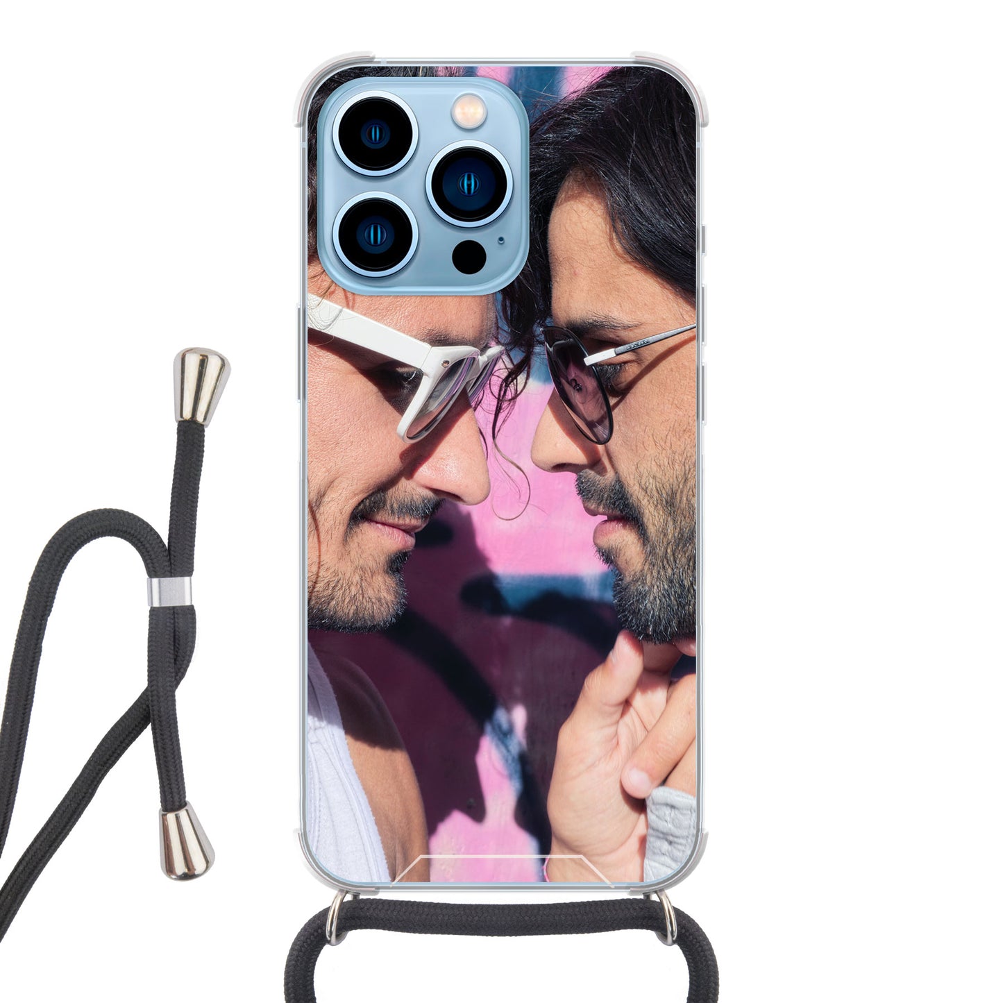 Apple iPhone 13 Pro Cover Trasparente con Cinturino per Tracolla (Crossbody) - Stampa sul Retro