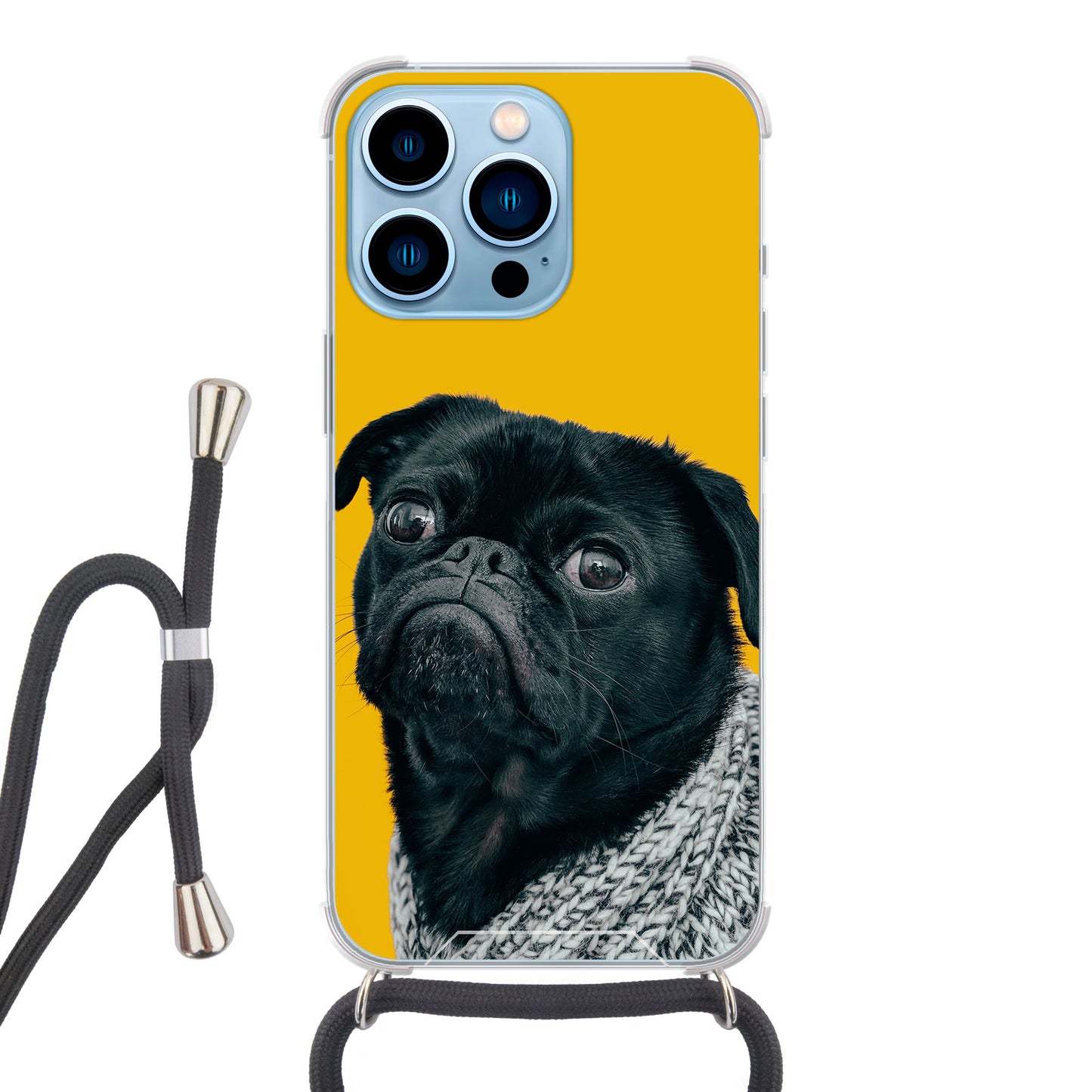 Apple iPhone 13 Pro Max Cover Trasparente con Cinturino per Tracolla (Crossbody) - Stampa sul Retro