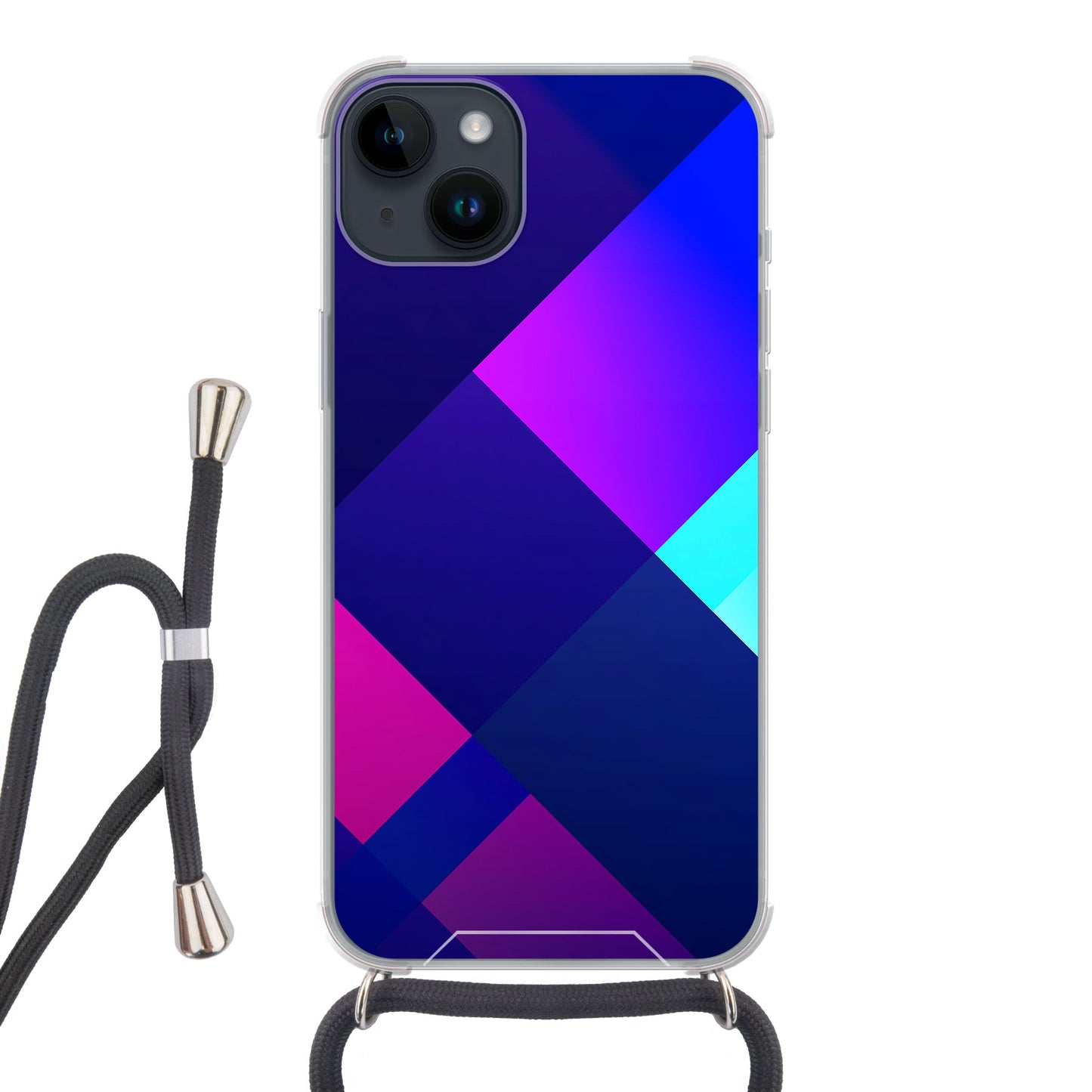 Apple iPhone 14 Pro Cover Trasparente con Cinturino per Tracolla (Crossbody) - Stampa sul Retro