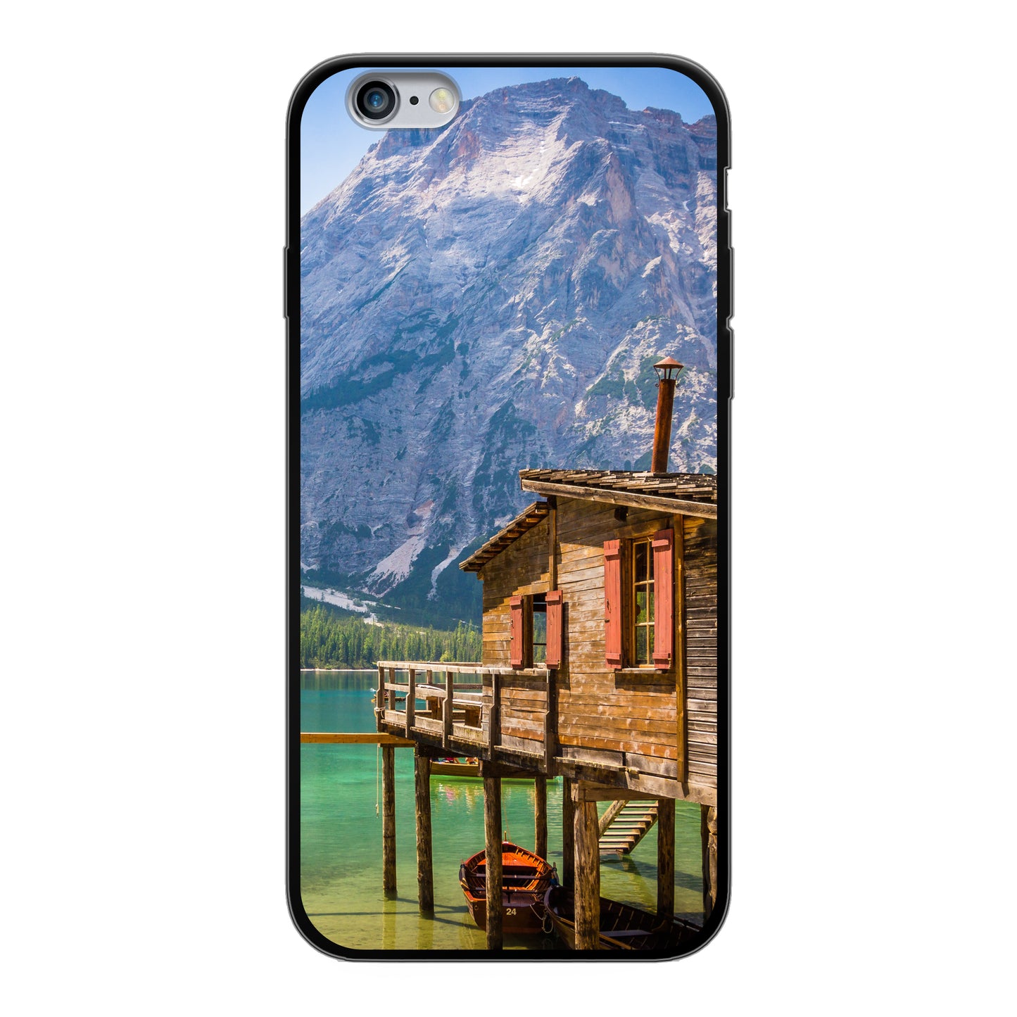 Apple iPhone 6 / 6s Cover Morbida di Colore Nero - Stampa sul Retro