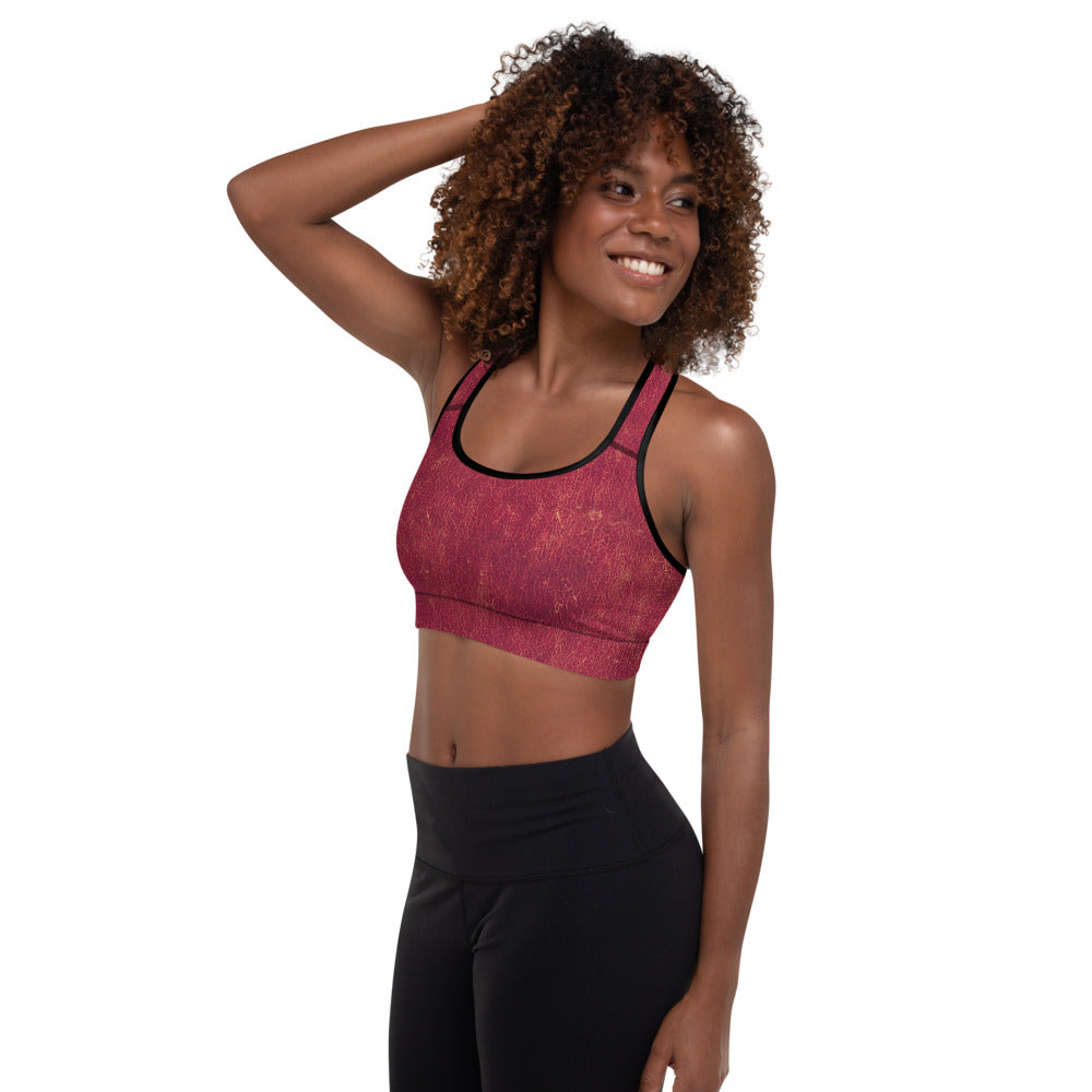 Rosso Pompei - Reggiseno Sportivo Imbottito -