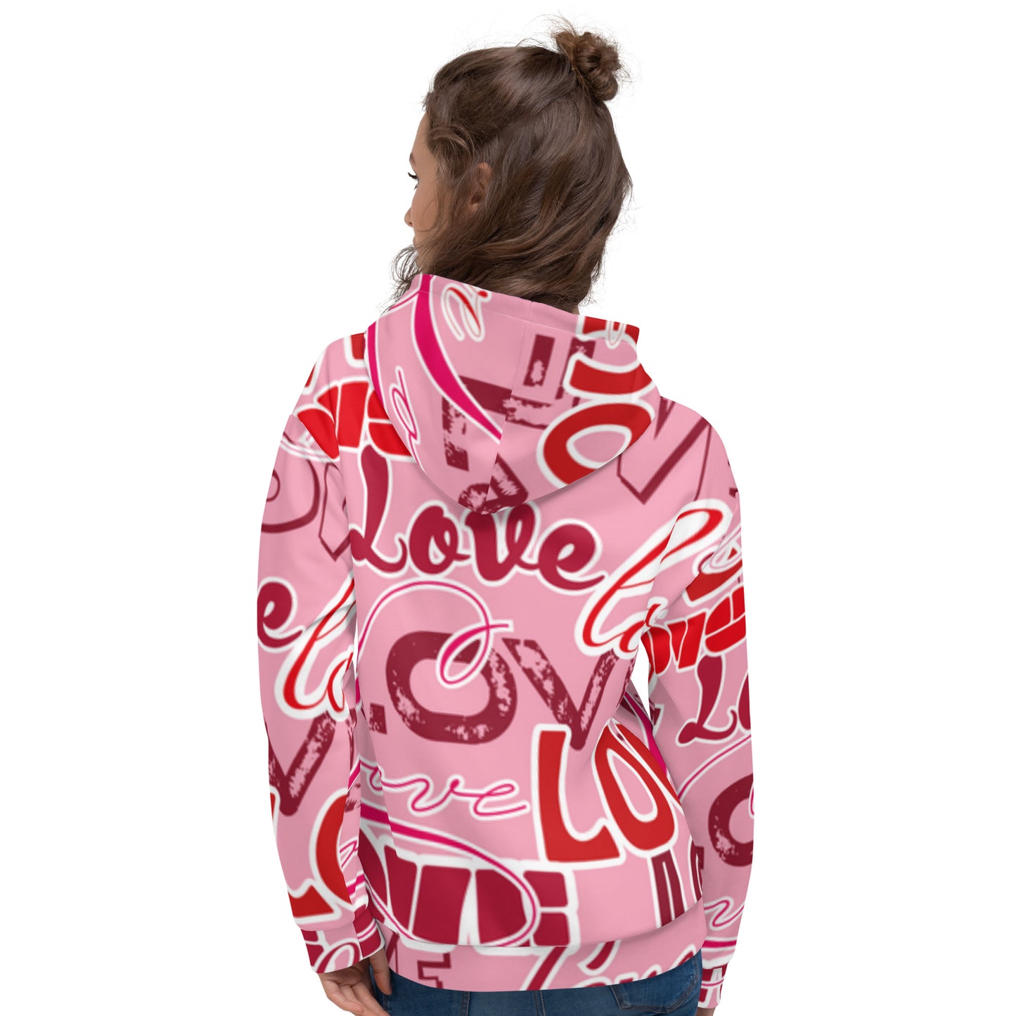 Love Rosa - Felpa Unisex con Cappuccio