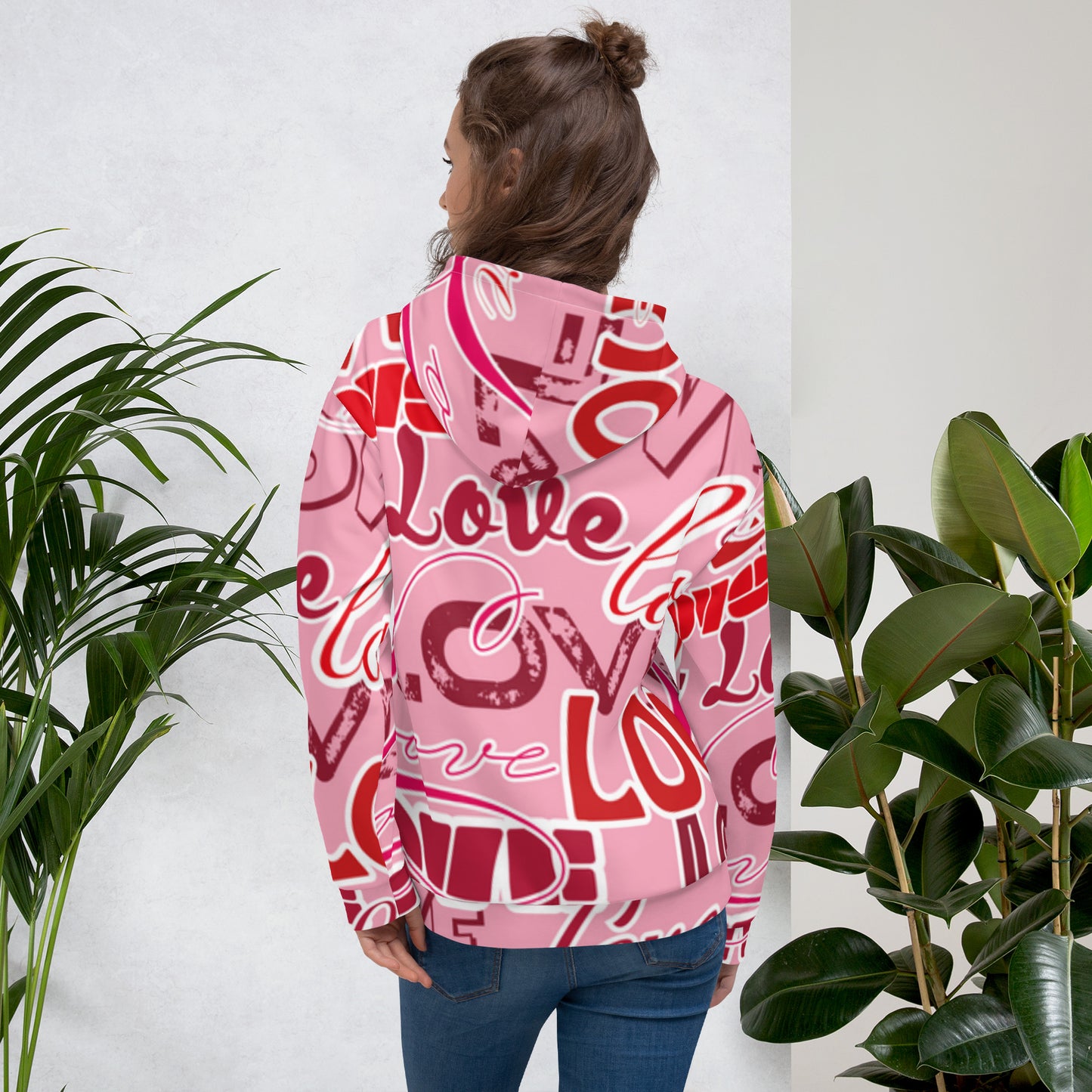 Love Rosa - Felpa Unisex con Cappuccio