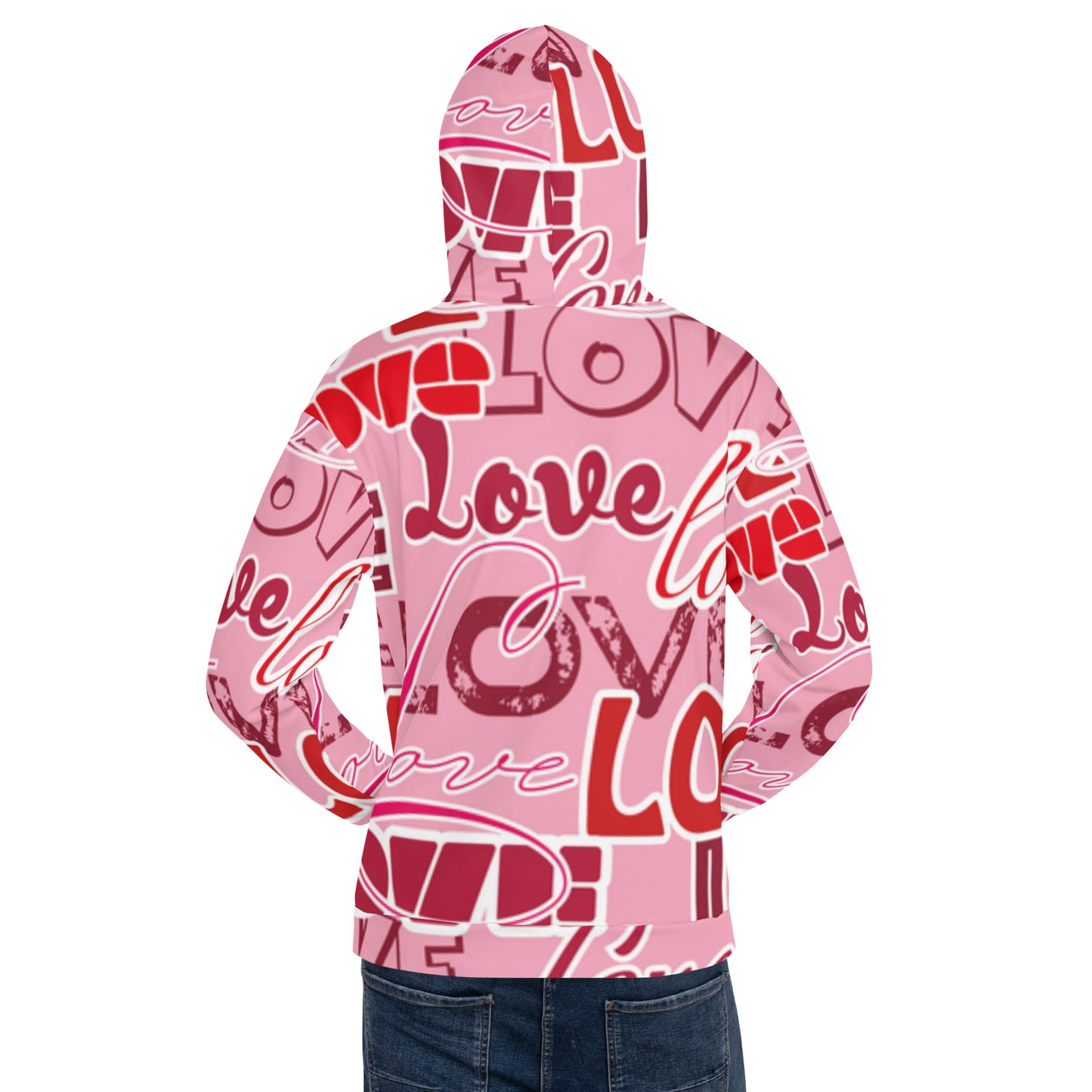 Love Rosa - Felpa Unisex con Cappuccio