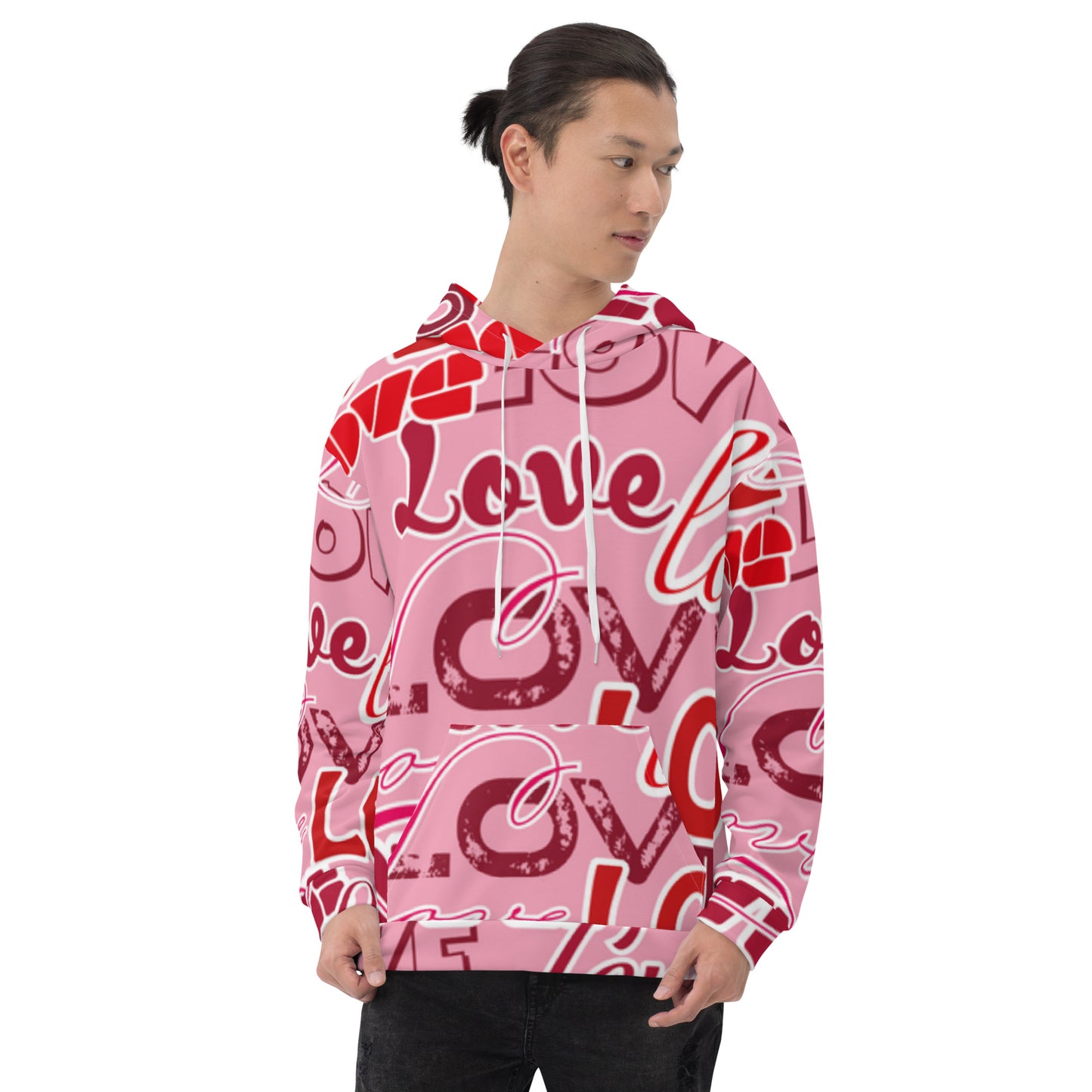 Love Rosa - Felpa Unisex con Cappuccio