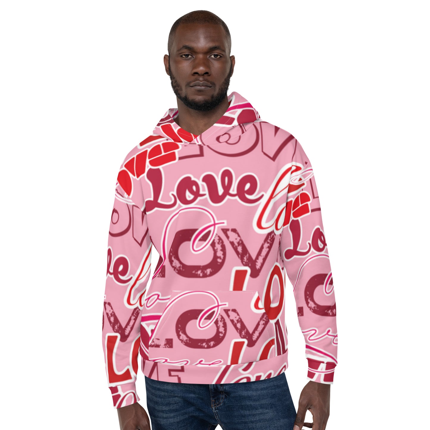 Love Rosa - Felpa Unisex con Cappuccio