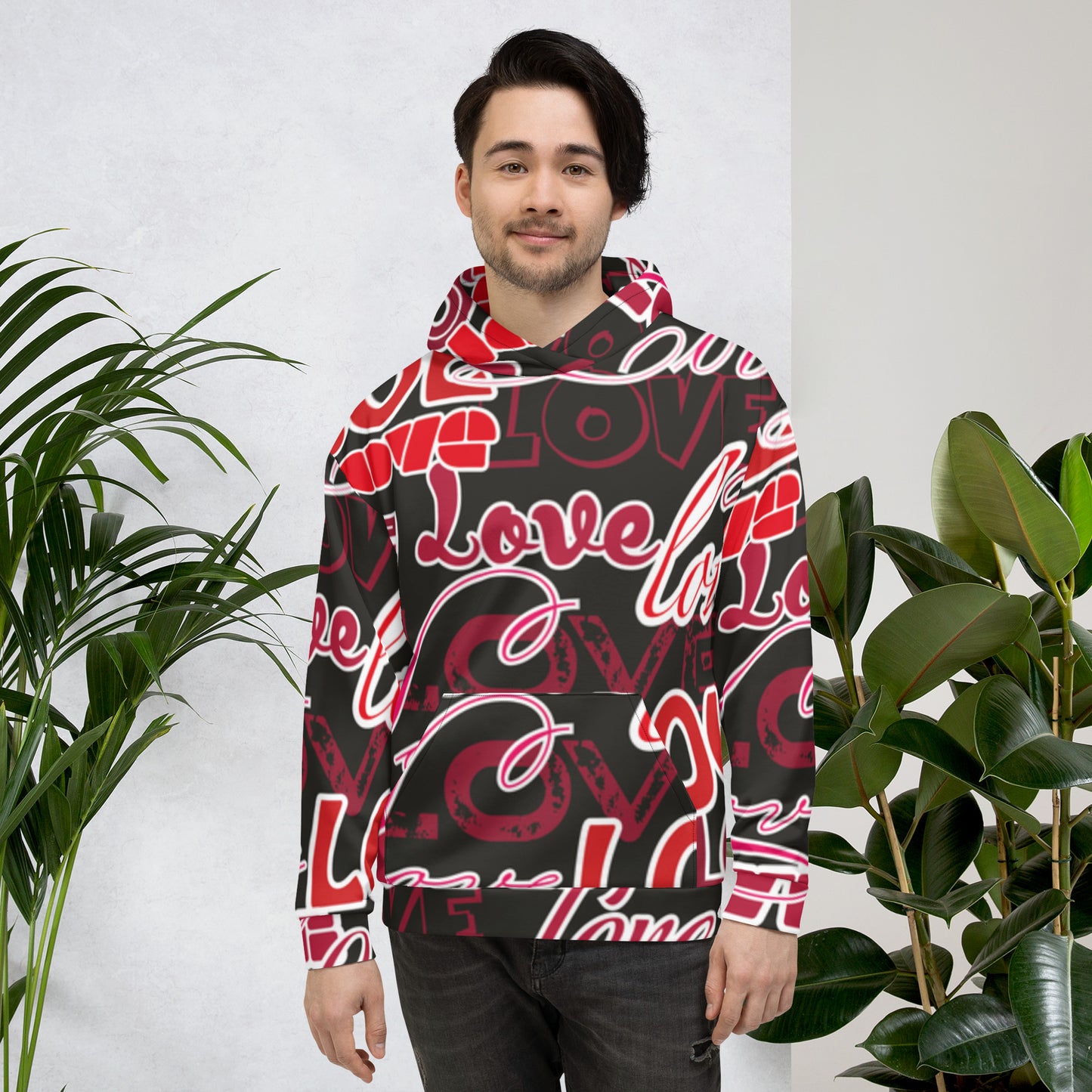 Love Nero - Felpa Unisex con Cappuccio -