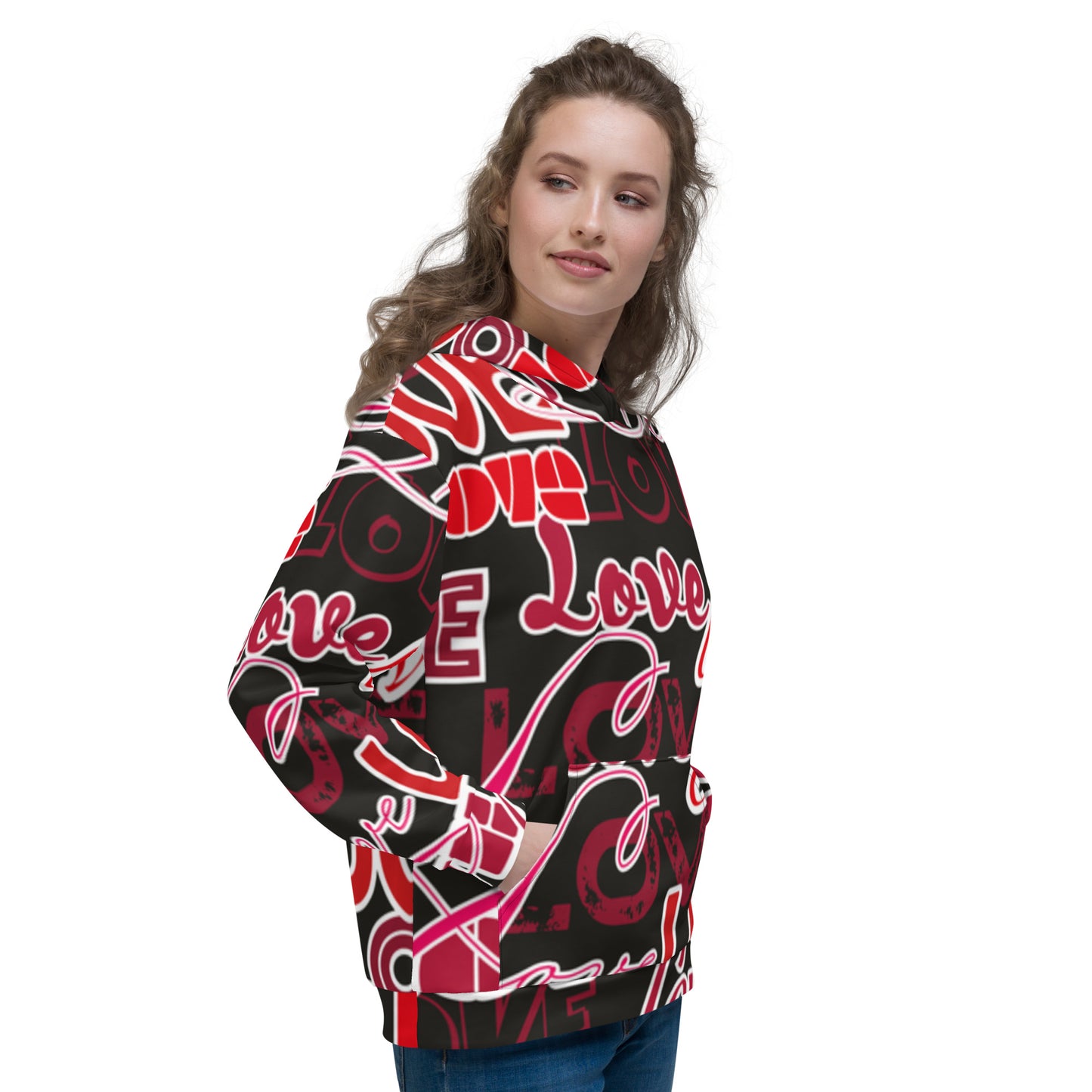 Love Nero - Felpa Unisex con Cappuccio -