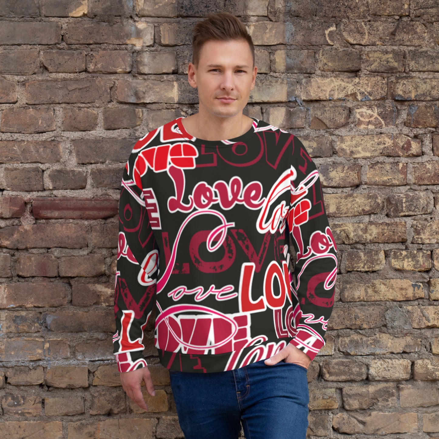 Love Nero - Felpa Unisex Girocollo