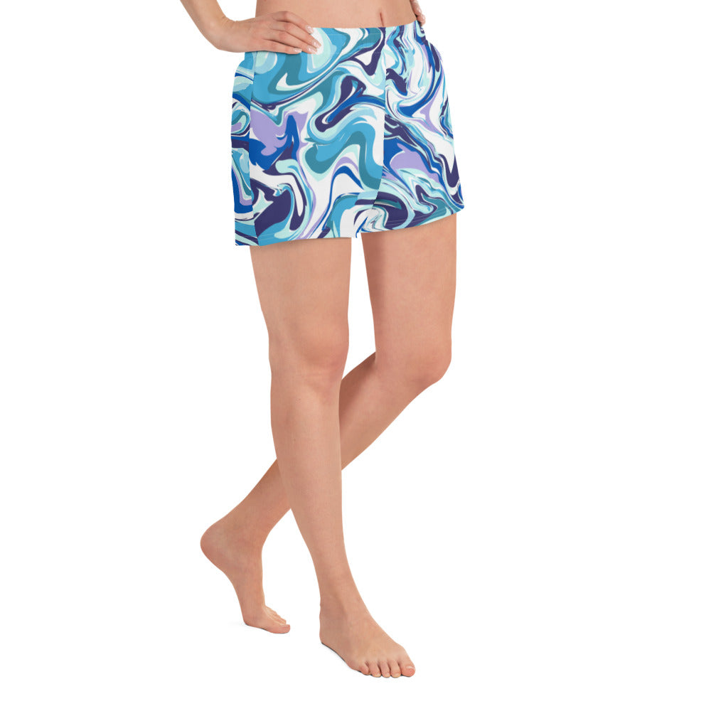 Onde Blu- Pantaloncini Sportivi Donna