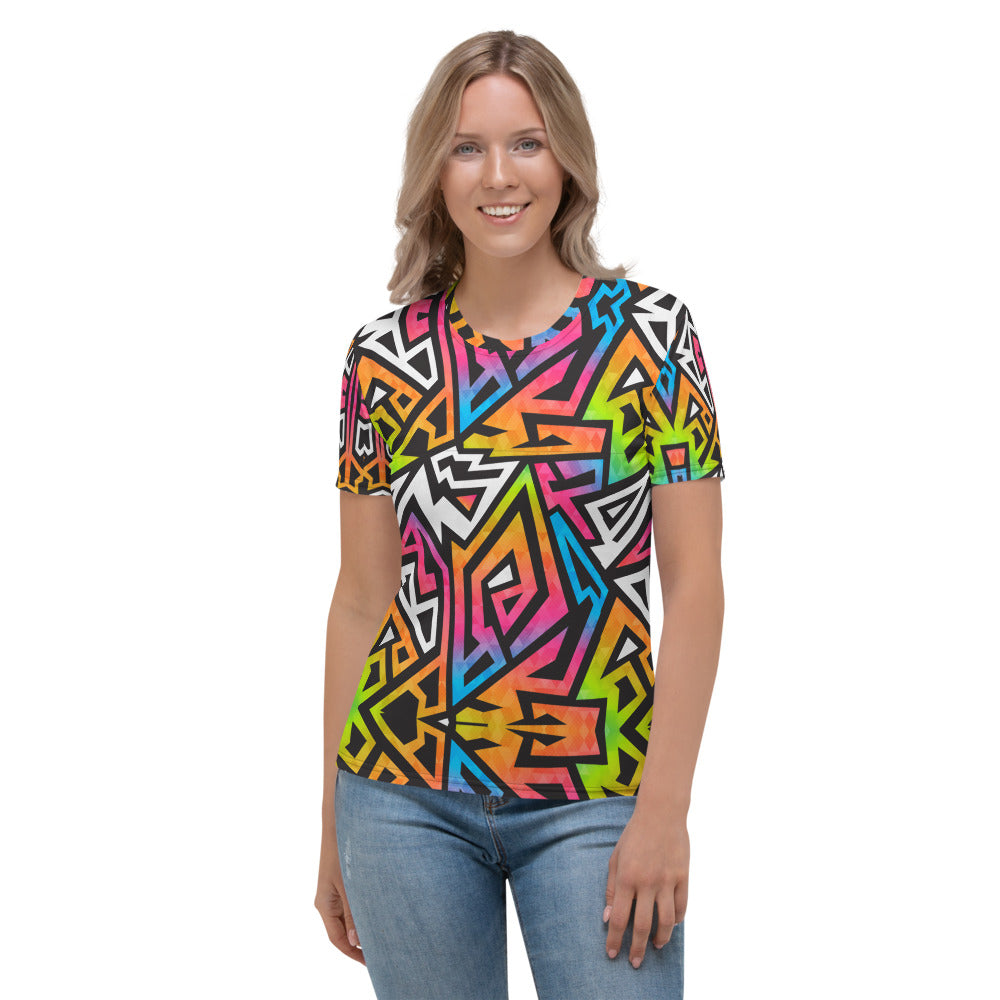 Geometrico - T-Shirt Girocollo Donna -