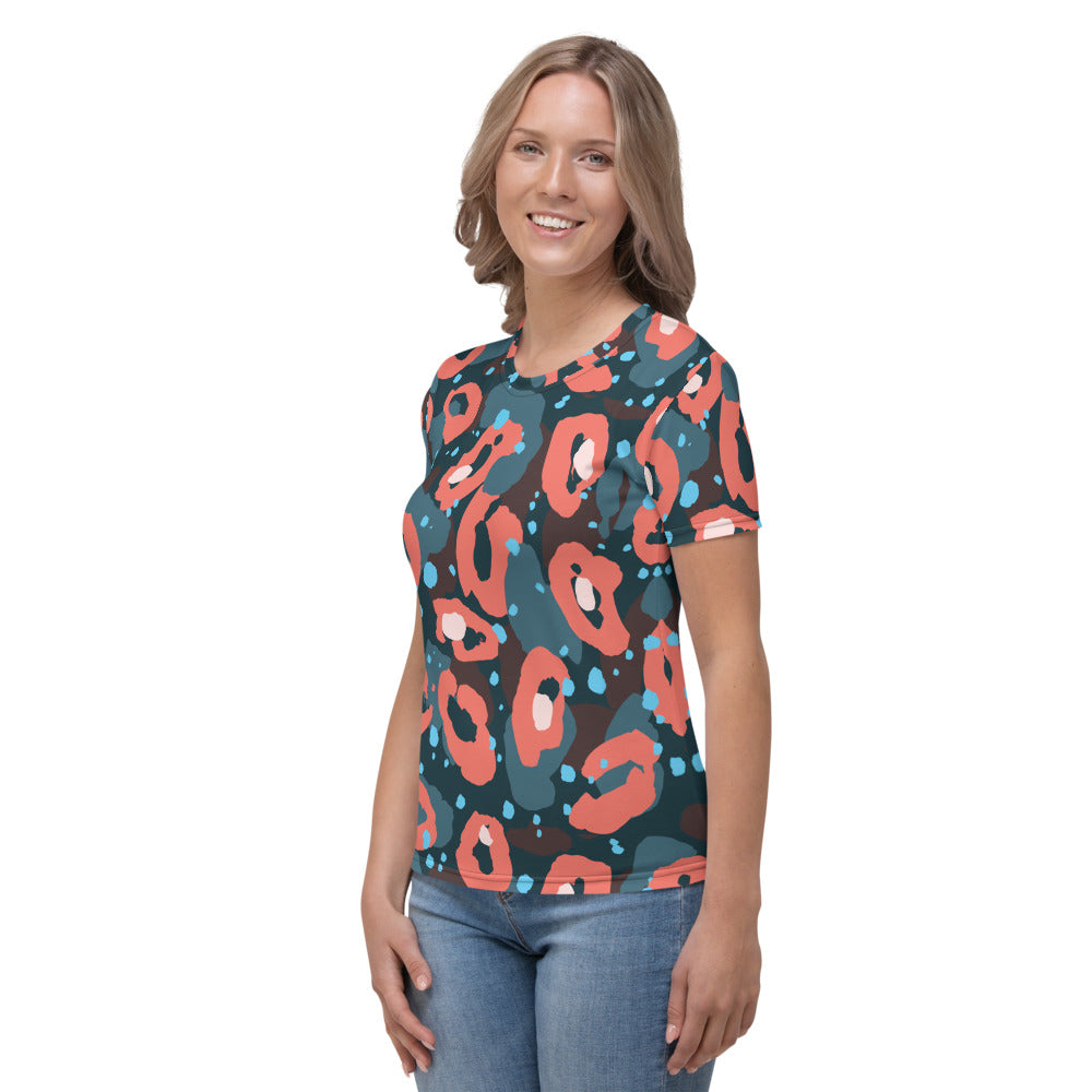 Leopardo Rosso - T-Shirt Girocollo Donna -