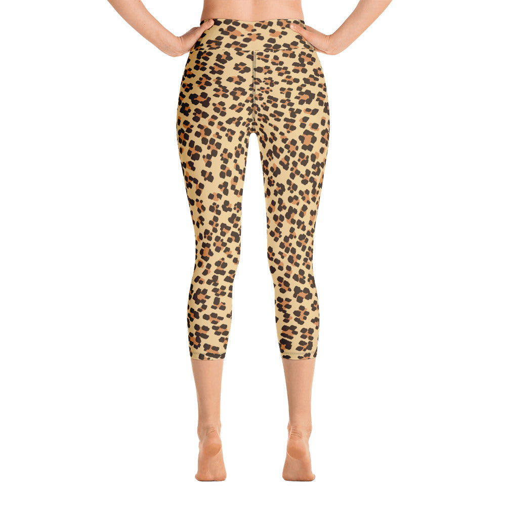 Leopardo - Yoga Capri Leggings -