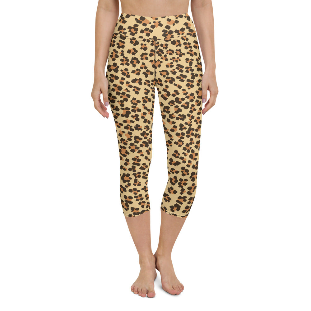 Leopardo - Yoga Capri Leggings -