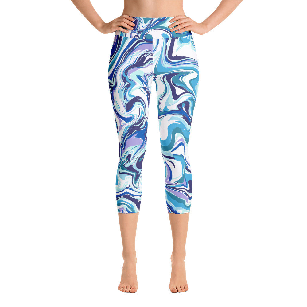 Onde Blu- Yoga Capri Leggings