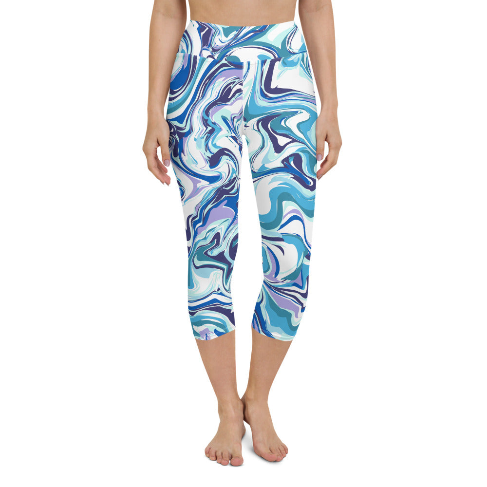Onde Blu- Yoga Capri Leggings
