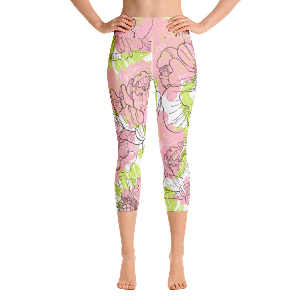 Fantasia di Fiori -Yoga Capri Leggings -
