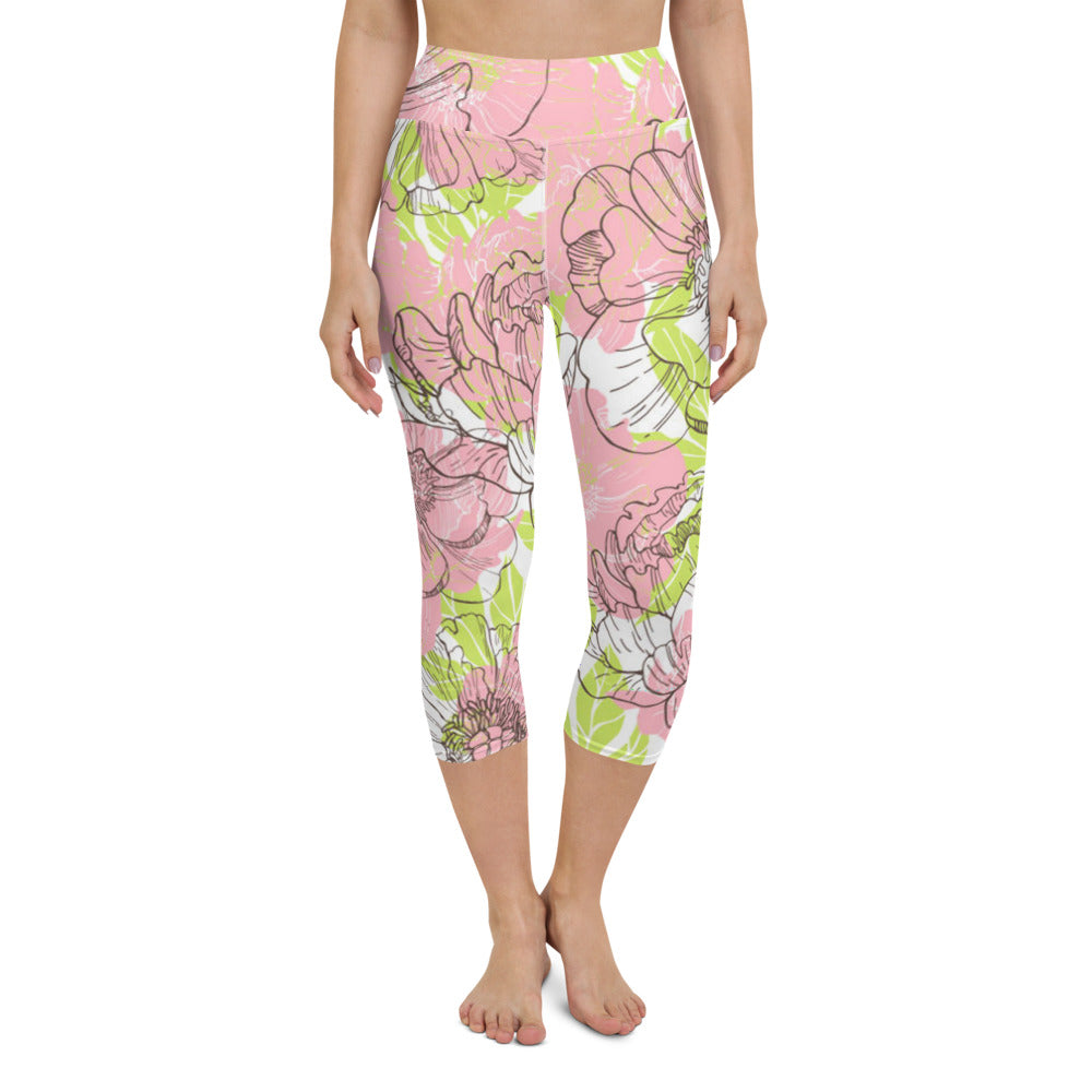 Fantasia di Fiori -Yoga Capri Leggings -