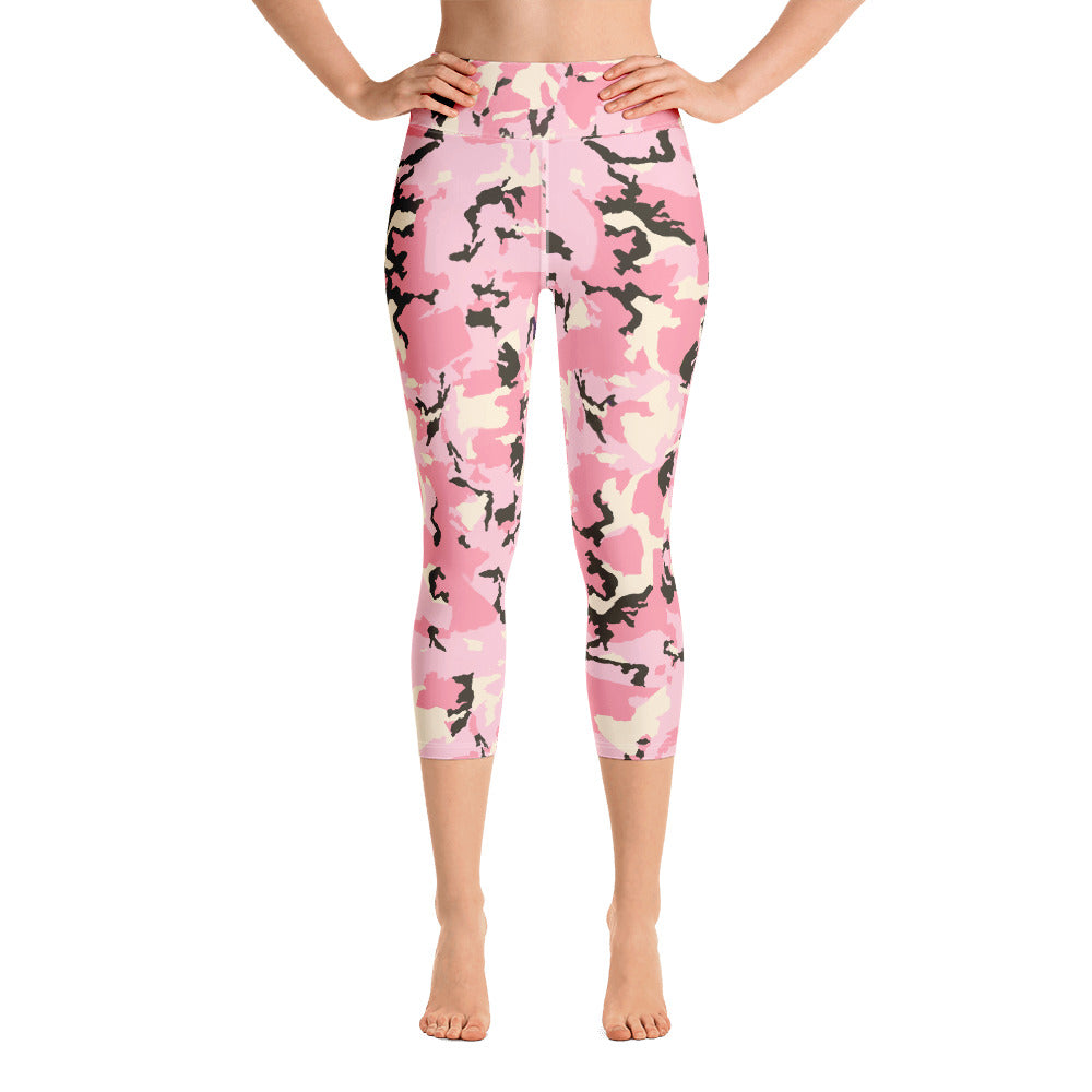 Camo Rosa - Yoga Capri Leggings -