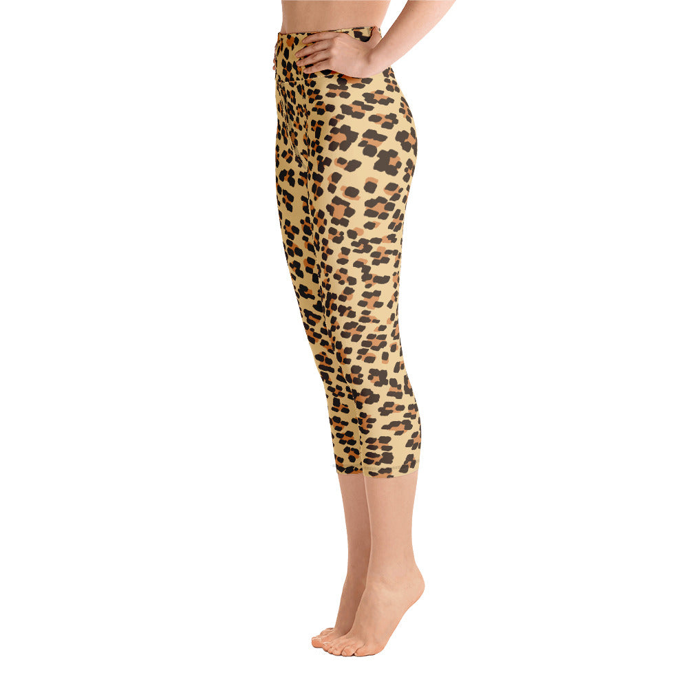 Leopardo - Yoga Capri Leggings -