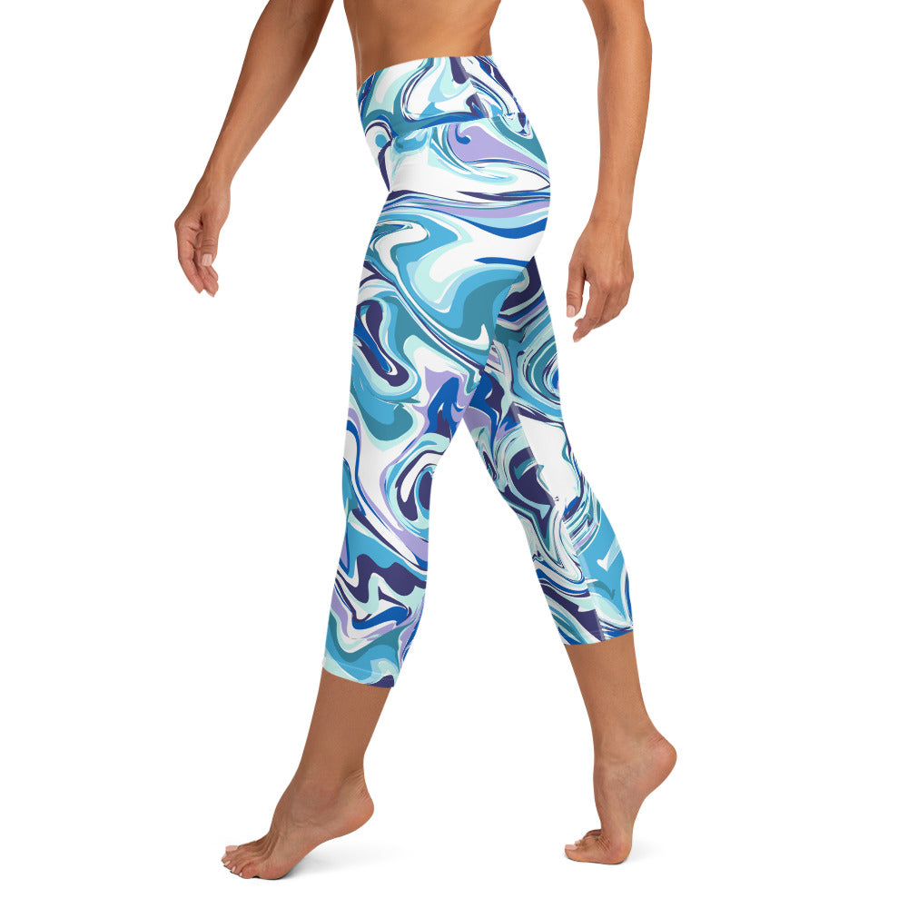 Onde Blu- Yoga Capri Leggings