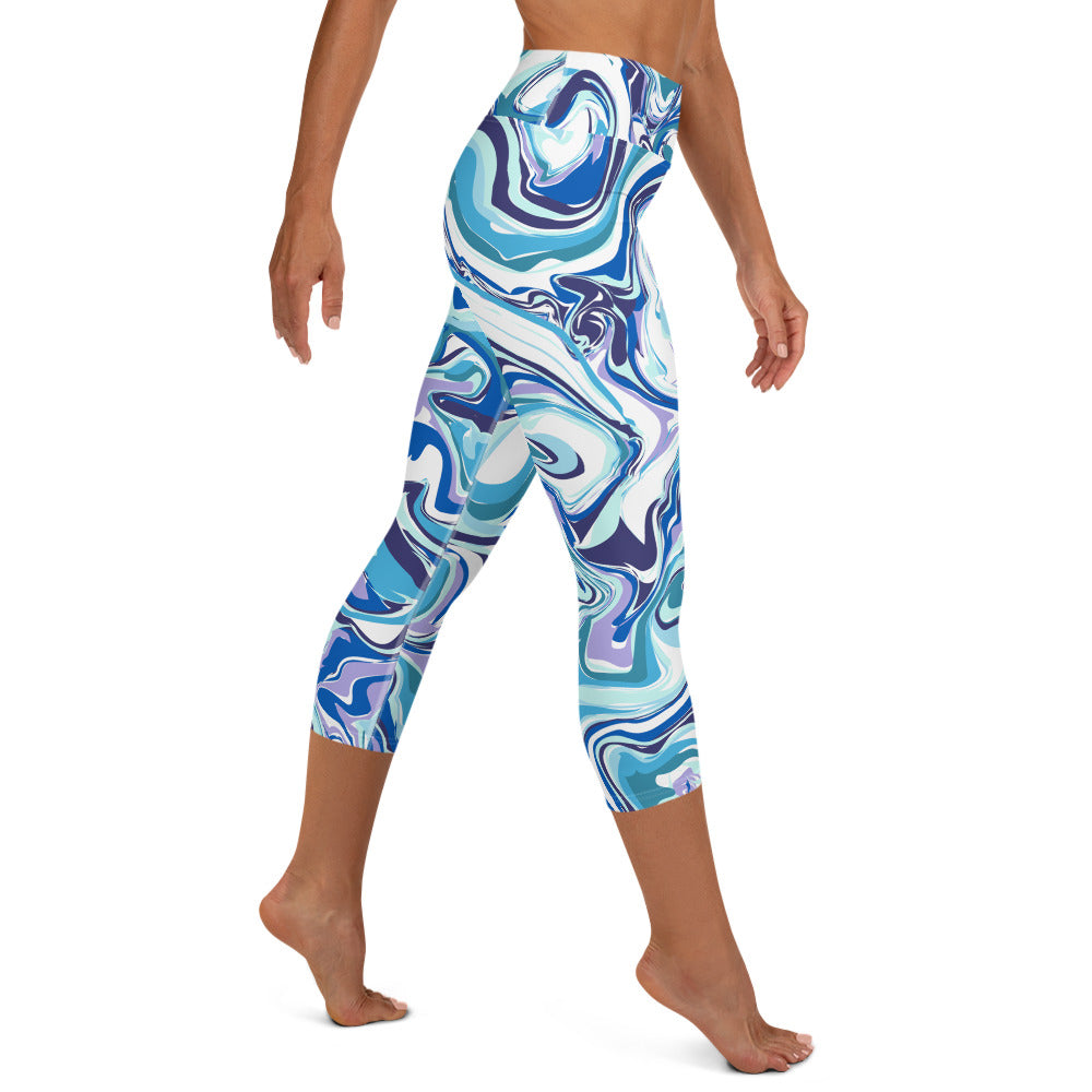 Onde Blu- Yoga Capri Leggings