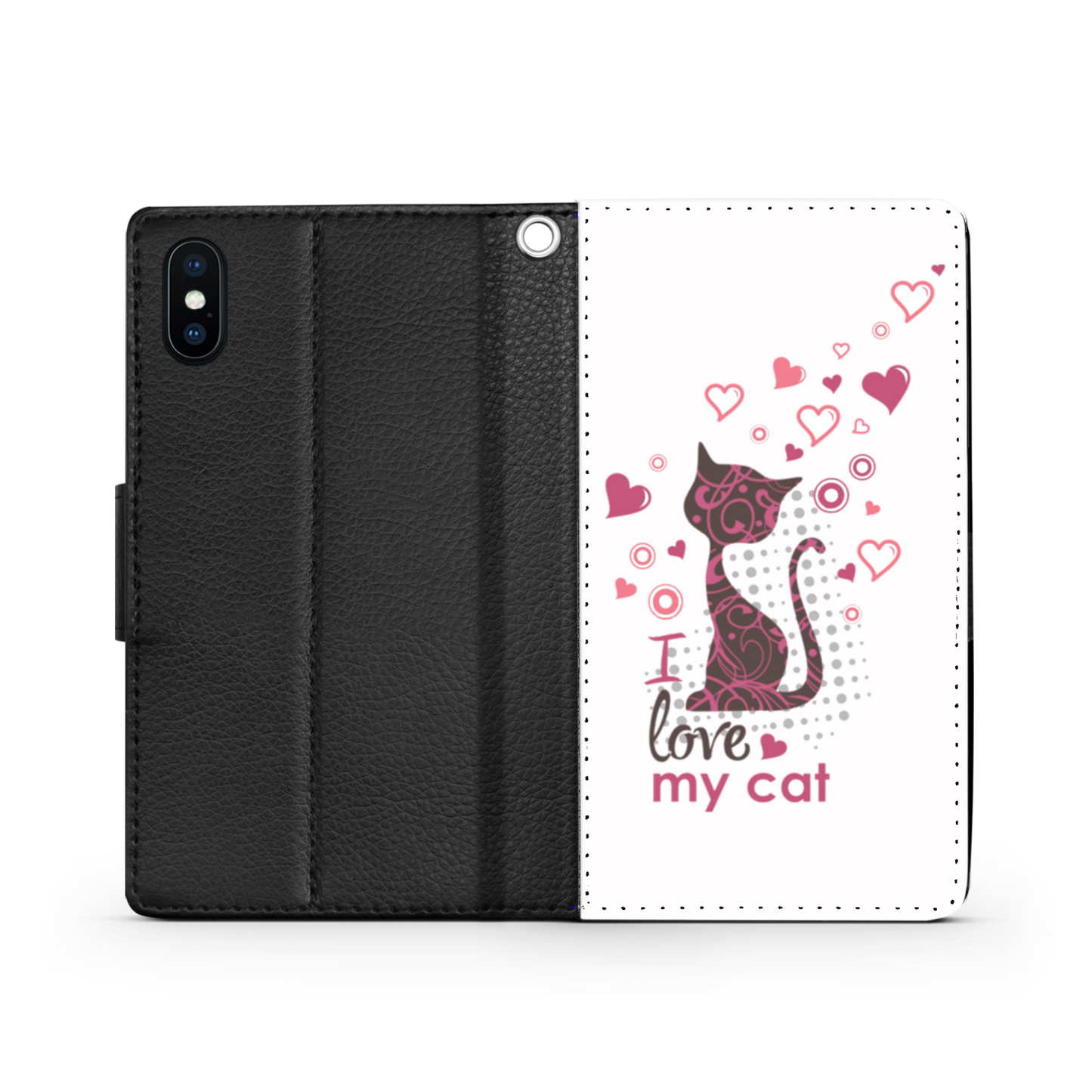 I Love my Cat Bianco - Custodia per Smartphone iPhone/Galaxy -
