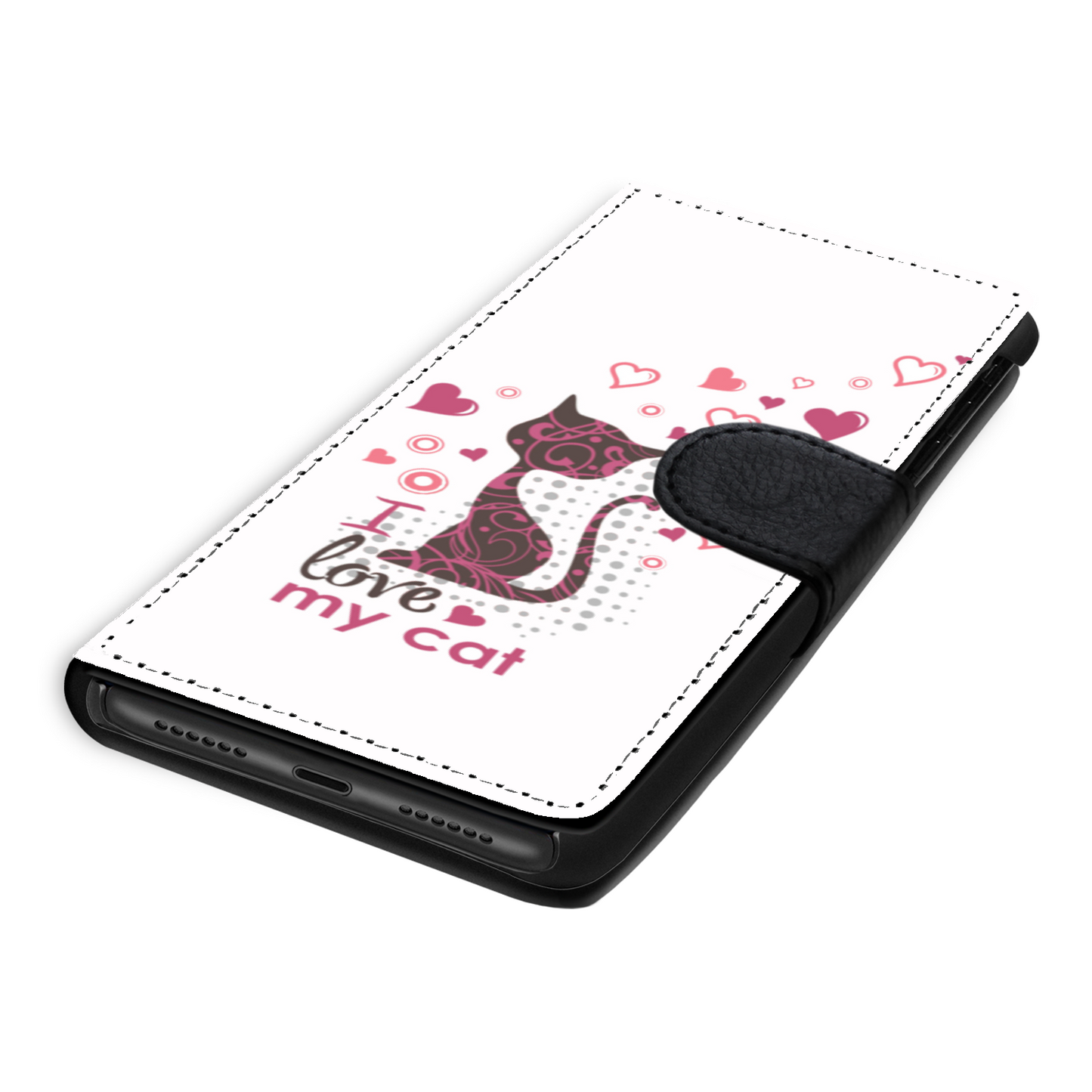 I Love my Cat Bianco - Custodia per Smartphone iPhone/Galaxy -