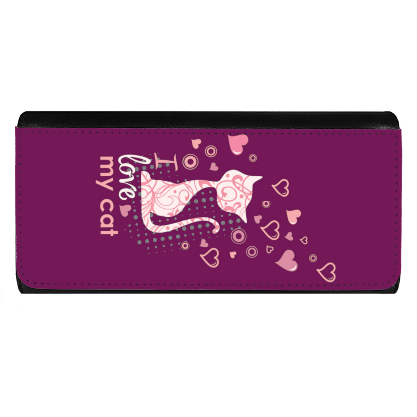 I Love my Cat - Portafoglio per Signora/Bordeaux -