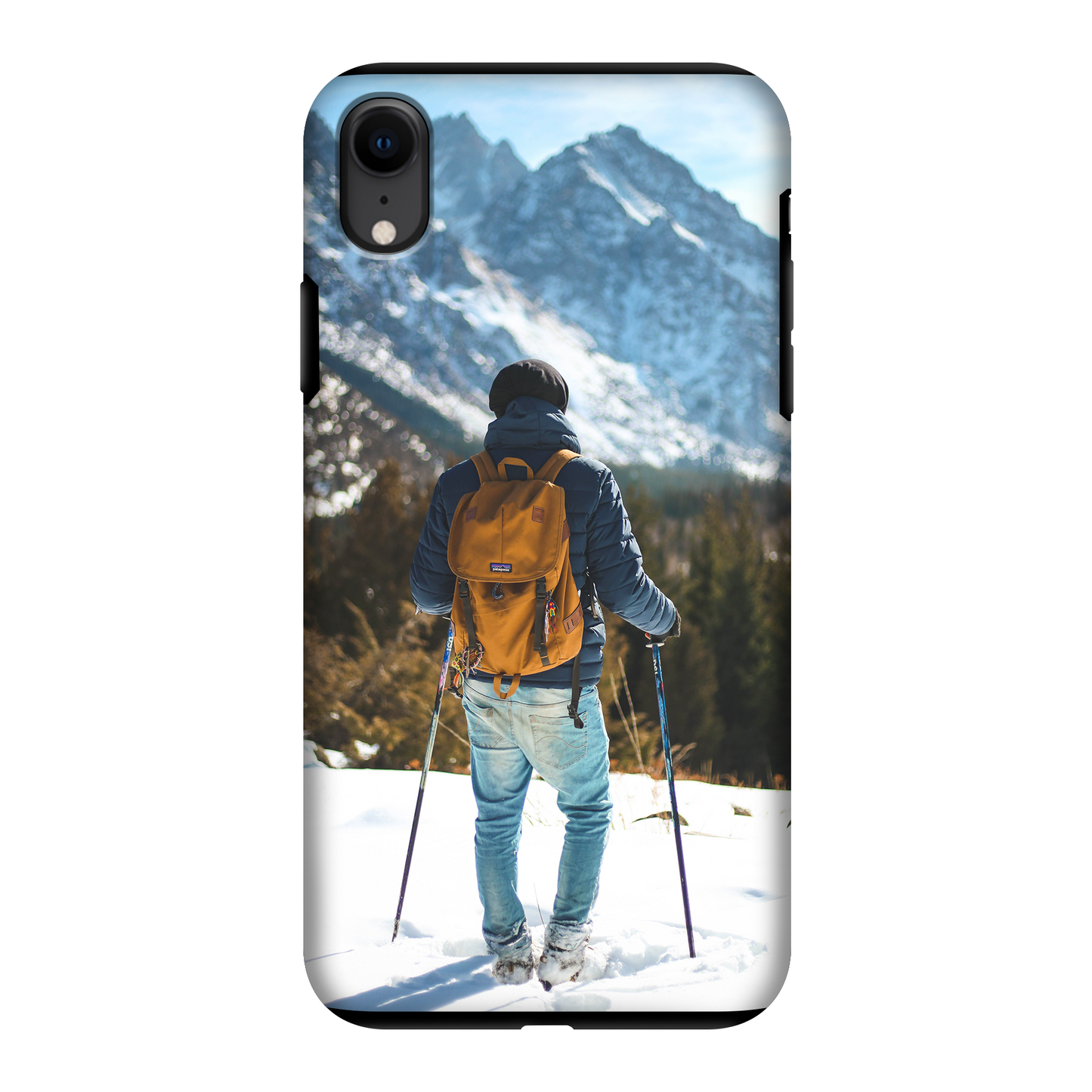Apple iPhone Xr Cover Rigida Lucida con inserto in Gomma - Stampa 100% su Retro e Lati