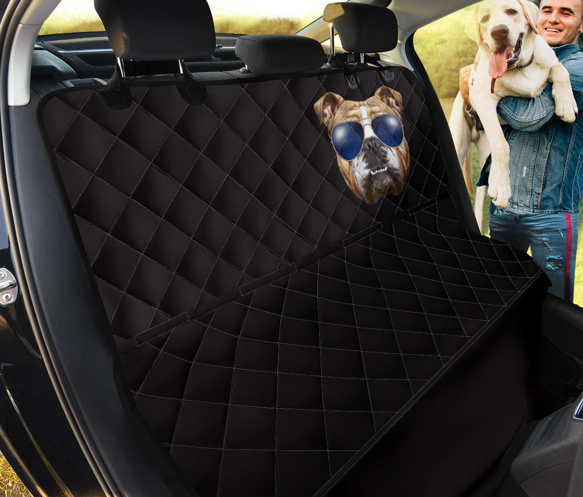 Bulldog con Occhiali - Coprisedile Auto per Amici a 4 Zampe -