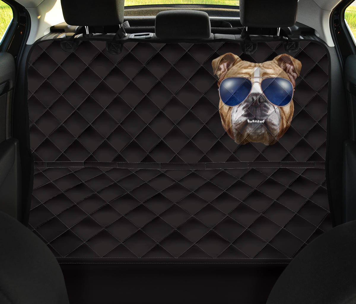 Bulldog con Occhiali - Coprisedile Auto per Amici a 4 Zampe -