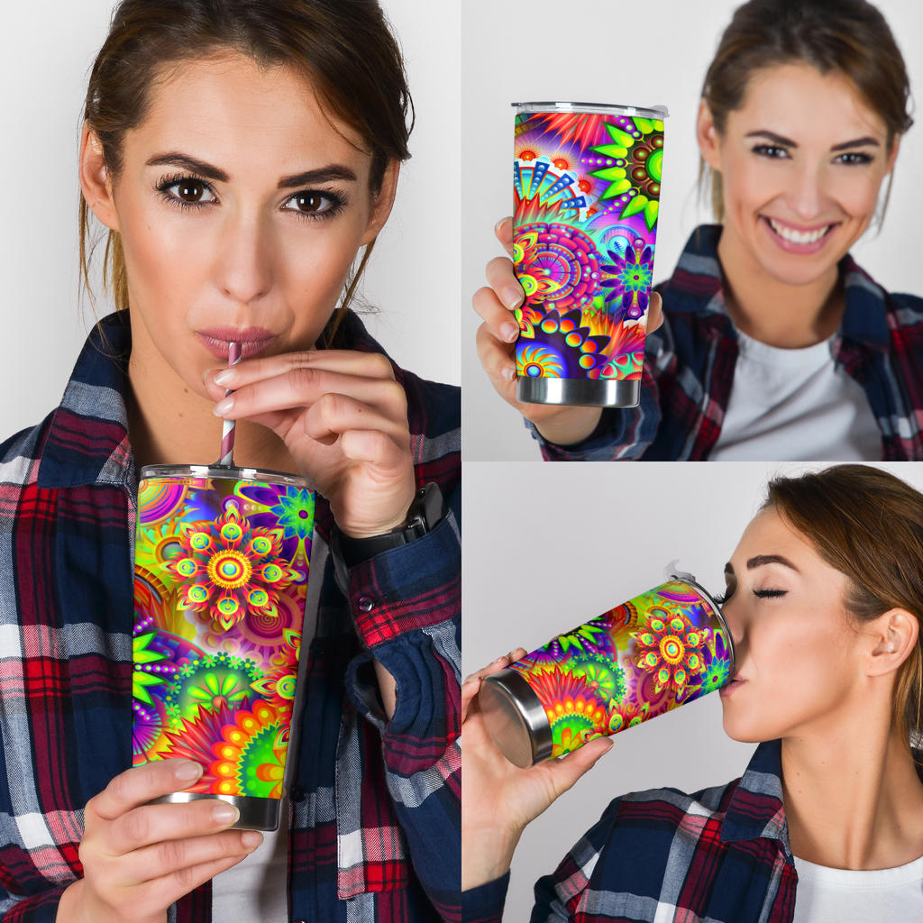Astratto Floreale - Bicchierone Termico ( Tumbler ) 60 cl. -
