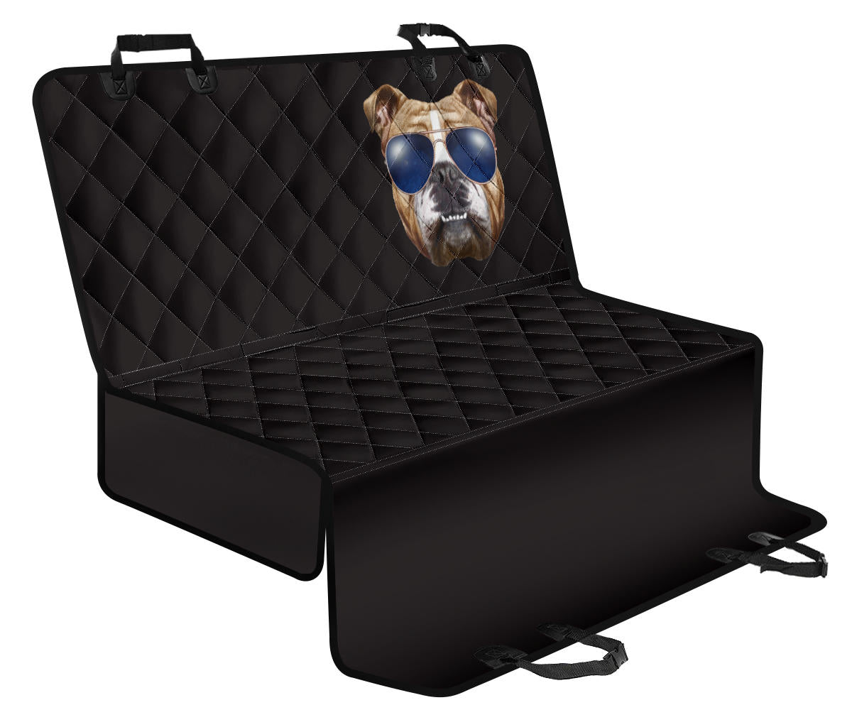 Bulldog con Occhiali - Coprisedile Auto per Amici a 4 Zampe -