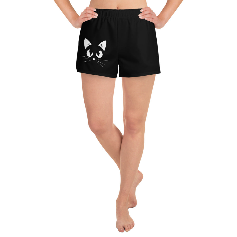 Gatto Sfondo Nero - Shorst Atletici Donna -