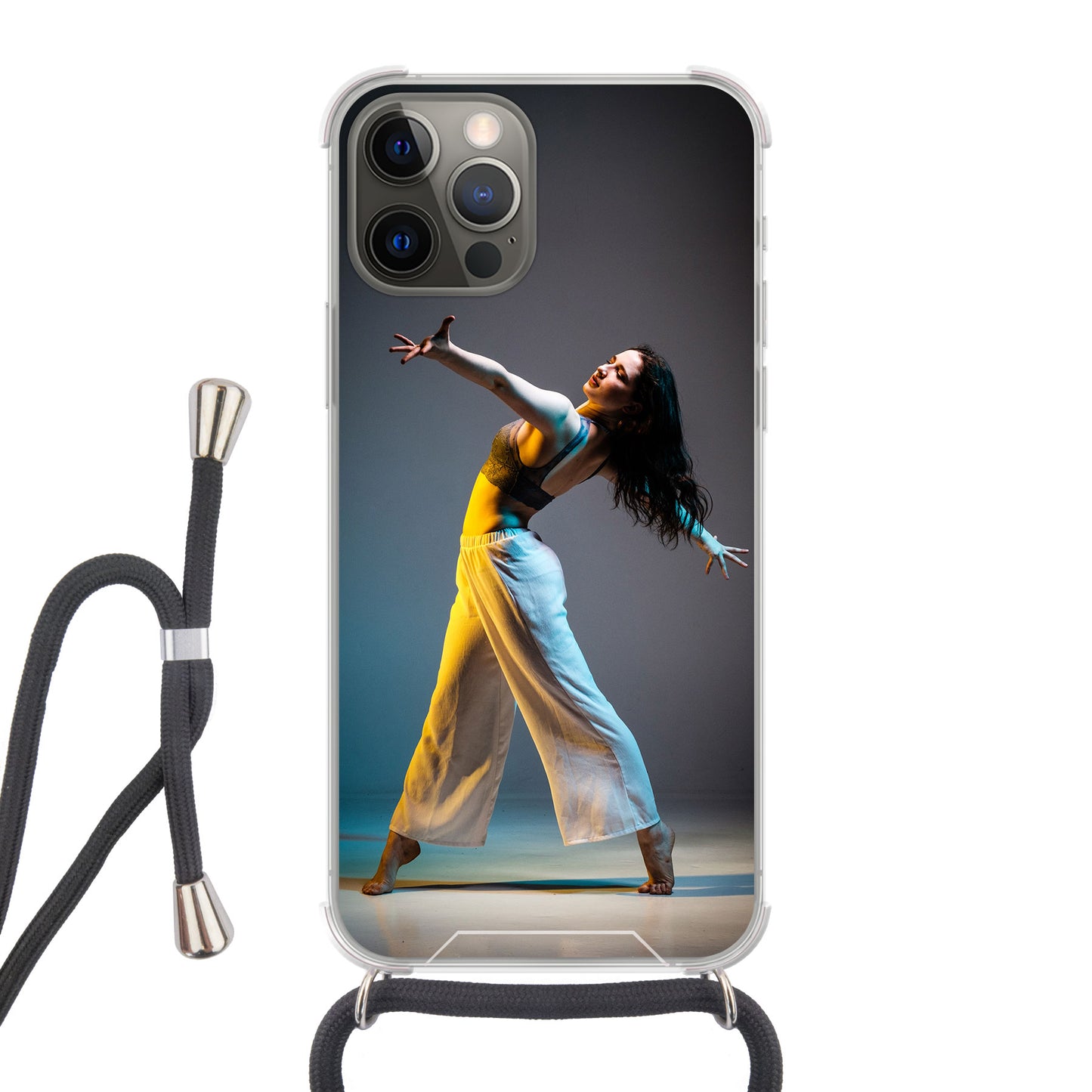 Apple iPhone 12 / iPhone 12 Pro Crossbody case (back printed, transparent)