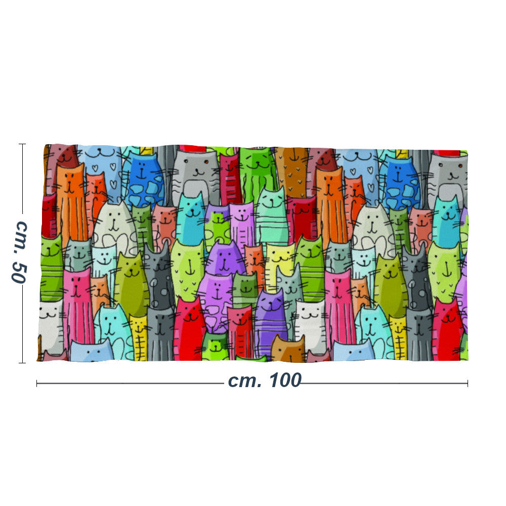 Gatti Colorati - Asciugamano Bagno cm. 50x10 -