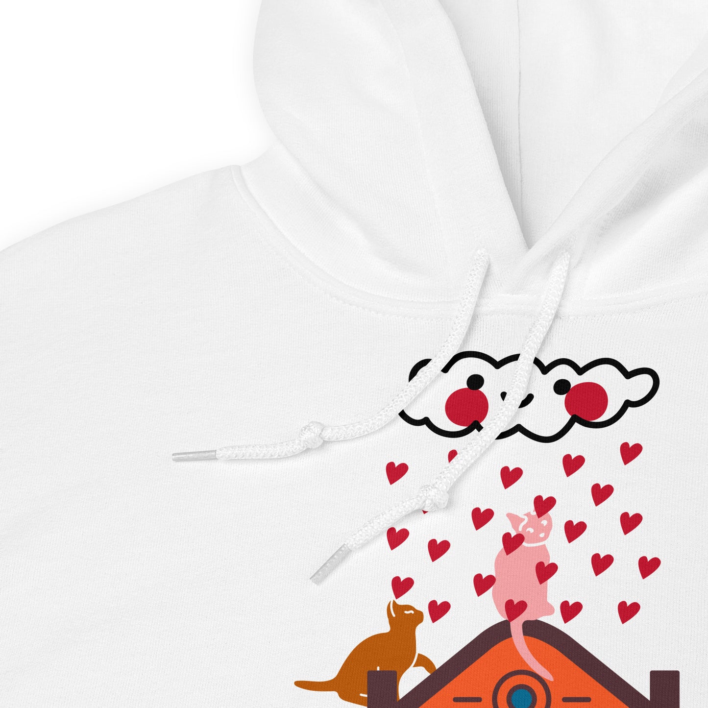 Gatti Innamorati - Felpa Unisex con Cappuccio -
