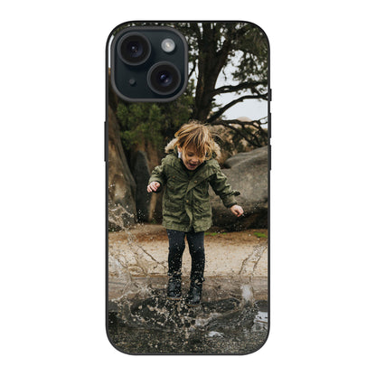 Apple iPhone 15 Cover Morbida Biodegradabile - Stampa sul retro - Colore Nero