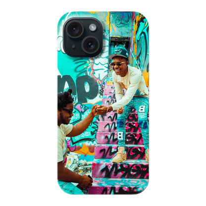 Apple iPhone 15 Cover Rigida Lucida con inserto in Gomma -  Stampa 100%  su Retro e Lati