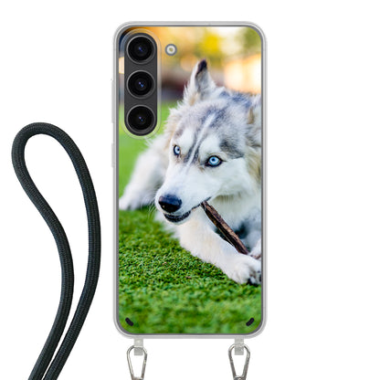Samsung Galaxy S23 Plus Cover Trasparente con Cinturino per Tracolla (Crossbody) - Stampa sul Retro