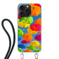 Apple iPhone 15 Pro Max Cover Trasparente con Cinturino per Tracolla (Crossbody) - Stampa sul Retro