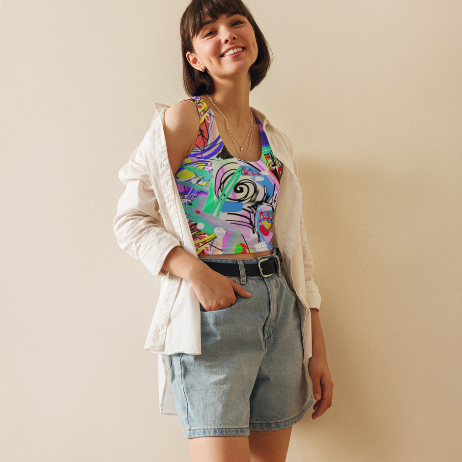 Candymix T-Shirt Donna Con Bandiera Della Corea Del Sud E Scarabocchi – 100% Cotone, Vestibilità Standard