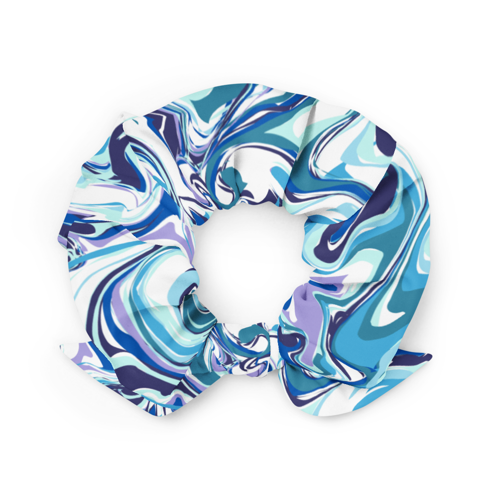 Onde Blu-  Elastico per capelli (Scrunchie)