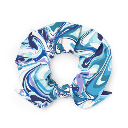 Onde Blu-  Elastico per capelli (Scrunchie)
