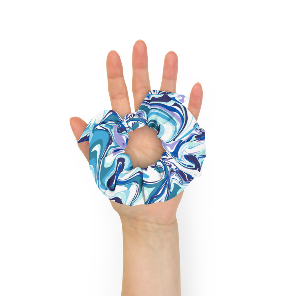 Onde Blu-  Elastico per capelli (Scrunchie)