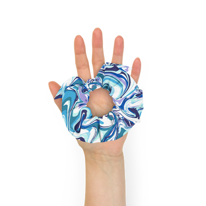 Onde Blu-  Elastico per capelli (Scrunchie)