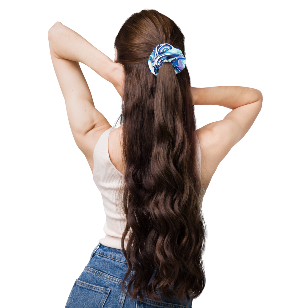 Onde Blu-  Elastico per capelli (Scrunchie)